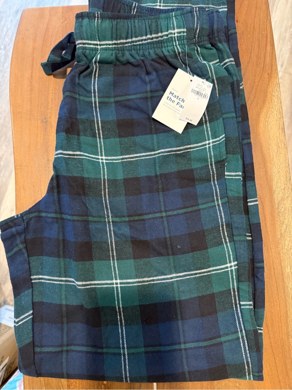 Match the Fam Old  Navy Green and Blue Plaid PJS NWT